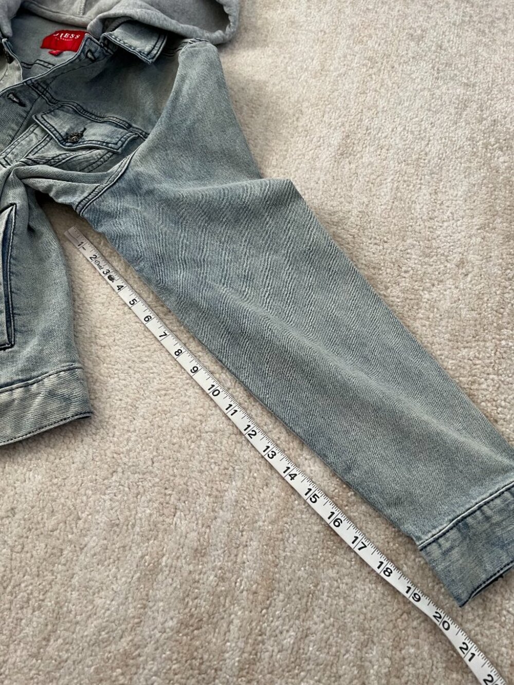 Guess Blue Hooded Jeans Denim Jacket XL - Picture 7 of 10